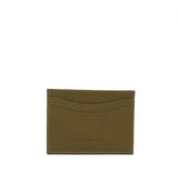 Portacarte in pelle martellata verde oliva con 4 tasche